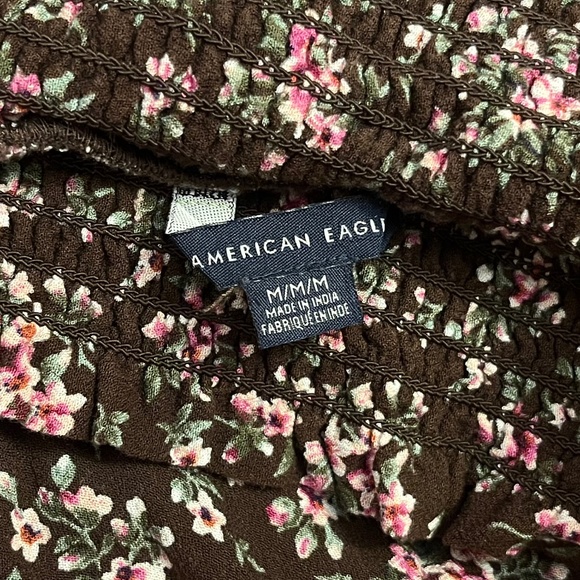 AEO Brown Floral Midi Skirt with Pockets - Picture 3 of 4